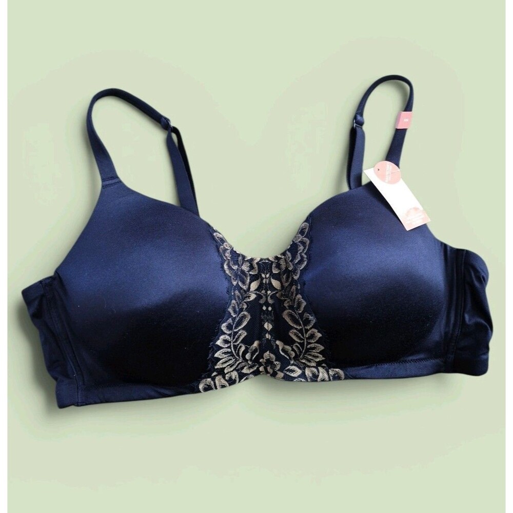 Casique by Lane Bryant Bra Mastectomy lightly Lined 50B No Wire Navy Blue